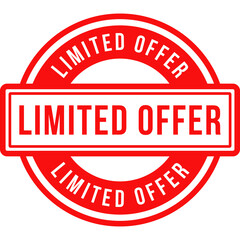 Red circle stamp limited offer sign isolated on transparent background