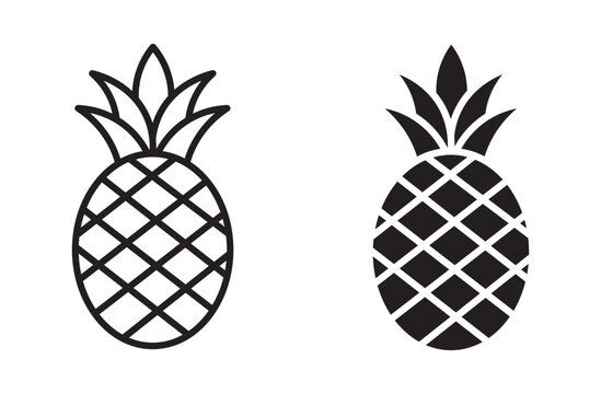 pineapple icon set, vector design 