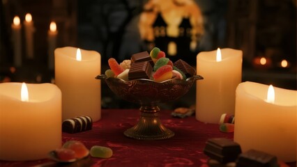 Candles and Sweets: A Cozy, Festive Arrangement