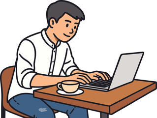 businessman working on laptop