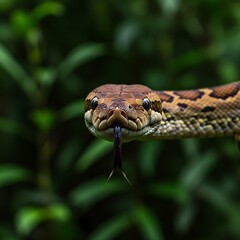 Fototapeta premium Closeup of a snake with tongue