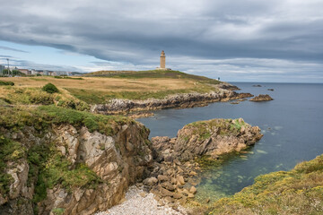 Tower of Hercules in A Coruna, Galicia, Spain.