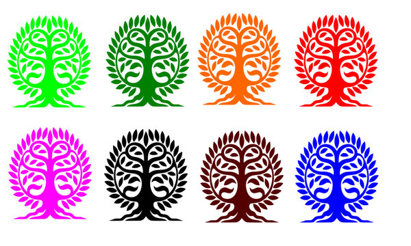 Bataknese Gorga Carving Tree of Life Mythology Silhouette | Traditional Batak Heritage Vector Illustration
