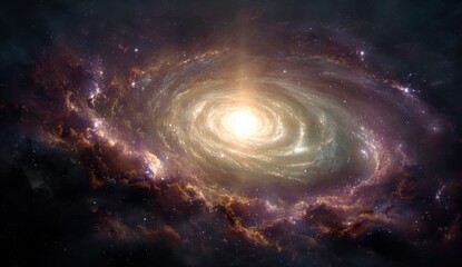 Obraz premium Spiral galaxy in vast cosmic expanse