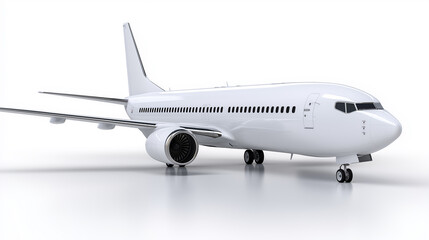 Obraz premium Side view of a large white passenger airplane on the runway. 