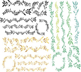 floral design elements flower pattern set design elements free vector illustration

