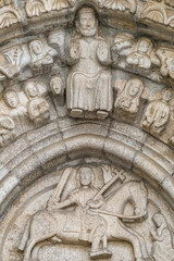Santa Maria de Azougue Church and Cruceiro in Betanzos, Galicia, Spain
