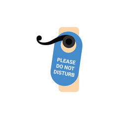 Do Not Disturb Door Hanger Sign on Handle &ndash; Hotel Room Privacy Vector Illustration