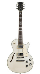 Obraz premium Pearl White Electric Guitar, isolated on white or transparent background. PNG