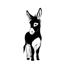 mule. mule simple black and white line art vector logo