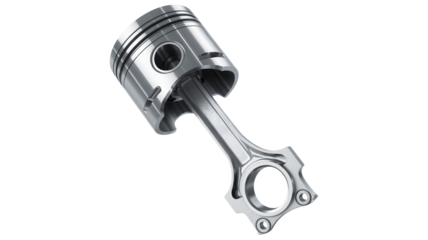 Precision-engineered metal piston and connecting rod assembly, a vital component for powerful engine performance and mechanical innovation in automotive and industrial applications.