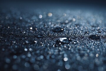 Close-up of water droplets on a dark surface (10)
