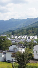 The beautiful mountains view from the top of the hill in spring