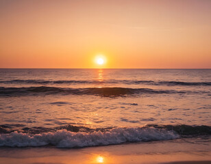 Obraz premium A beautiful sunrise over the sea. An attractive background.