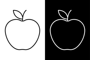 Fresh Apple Icon PNG Flat Design on Transparent Background.