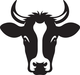 Minimalist Cow Head Vector Icon