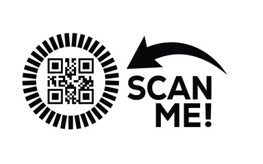 QR code scan icon set. Scan me frame. QR code scan for smartphone. QR code for mobile app, payment and identification. Vector illustration.
