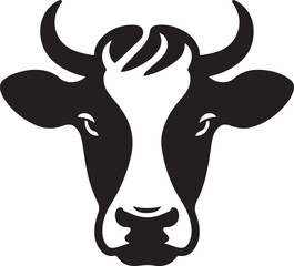 Minimalist Cow Head Vector Icon
