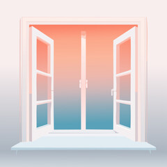 Vector ink bleed edge using feathered shape blends coral to slate gradient irregular frame