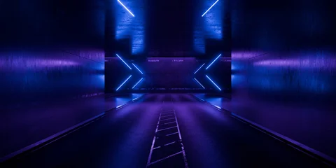 Futuristic Alien Spaceship Cyber Empty Concrete Cement Asphalt Bunker Underground Shelter Showroom Studio Dark Grunge 3D Rendering © IM_VISUALS
