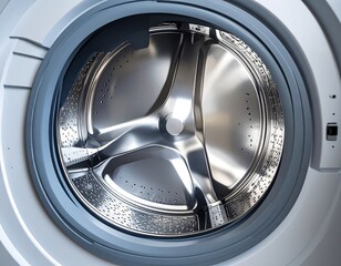 Close-up of a washing machine drum