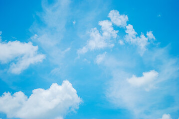 Summer blue sky cloud gradient light white background. Beauty clear cloudy in sunshine calm bright winter air bacground. Gloomy vivid cyan