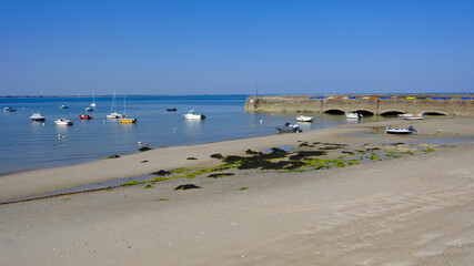 Port of Orange at Quiberon at low tide in the Morbihan department in Brittany region in north-western France