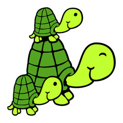 Turtle family Children Mummy Daddy Father Mom Dad
