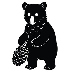 Photorealistic brown bear cub peeking from behind a mossy log, shallow depth of field, soft bokeh forest background.