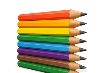 Fototapeta premium colored pencils isolated on white background