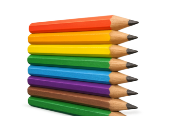 colored pencils isolated on white background