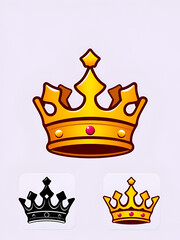Crown set icon . Vector illustration.