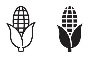 Corn icon set, healthy food