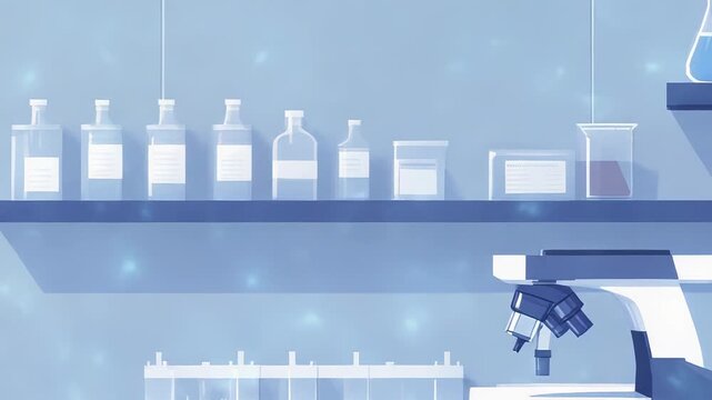 Modern laboratory showing microscope and test tubes conducting experiments