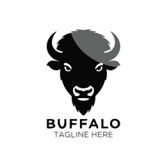 Buffalo animal logo design. vector illustration