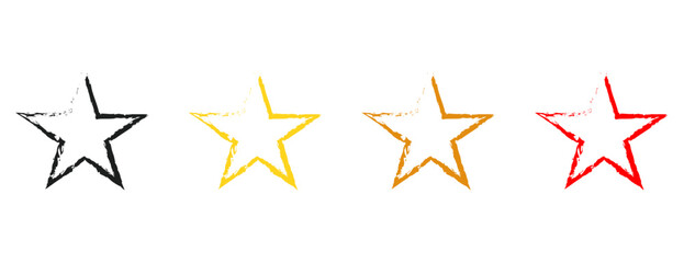 Hand Drawn Style Star Shape Outlines
