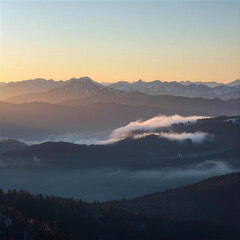 Shimmering Snow Ridges at Dawn