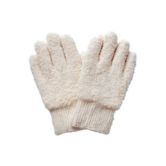 Pair of Soft Cream-Colored Knit Gloves, Winter Accessory
