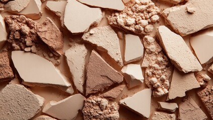 Close-up of crushed makeup powder