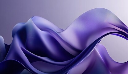 An abstract, vibrant background with wavy shapes and flowing fabrics, rendered in high resolution with highly detailed, cinematic lighting and an artistic composition. The dark purple background