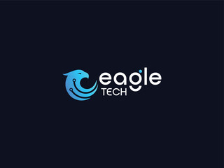 Minimal eagle tech logo design