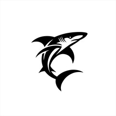 Fototapeta premium Tribal shark silhouette logo design