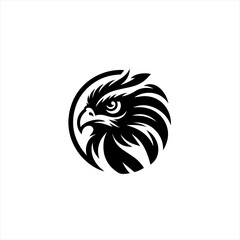 Obraz premium Black and white eagle head logo in a circle