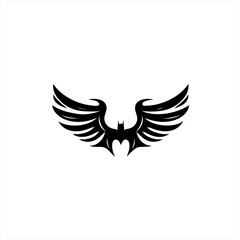 Stylized bat silhouette with open wings