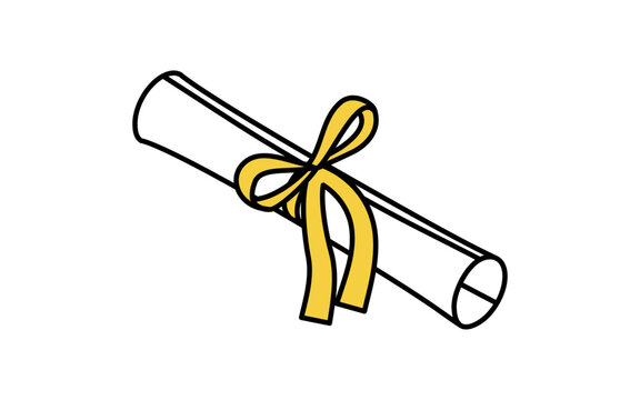 diploma scroll with yellow ribbon clip art preview