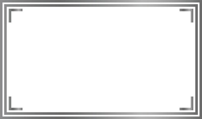 Minimalist white background with sleek silver rectangular frame, ideal for customization, presentations, artworks, and modern design projects.