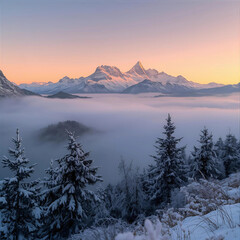 Ethereal Fog in Forested Valley
