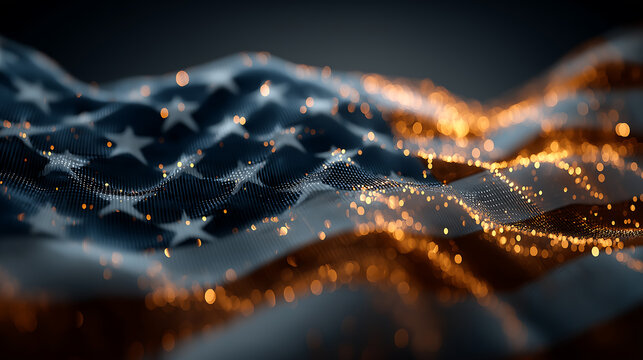 American flag digital abstract patriotic usa technology background