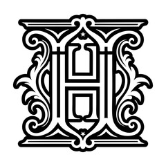Minimalistic letter h logo crafted in solid style