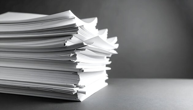 A stack of white paper sheets